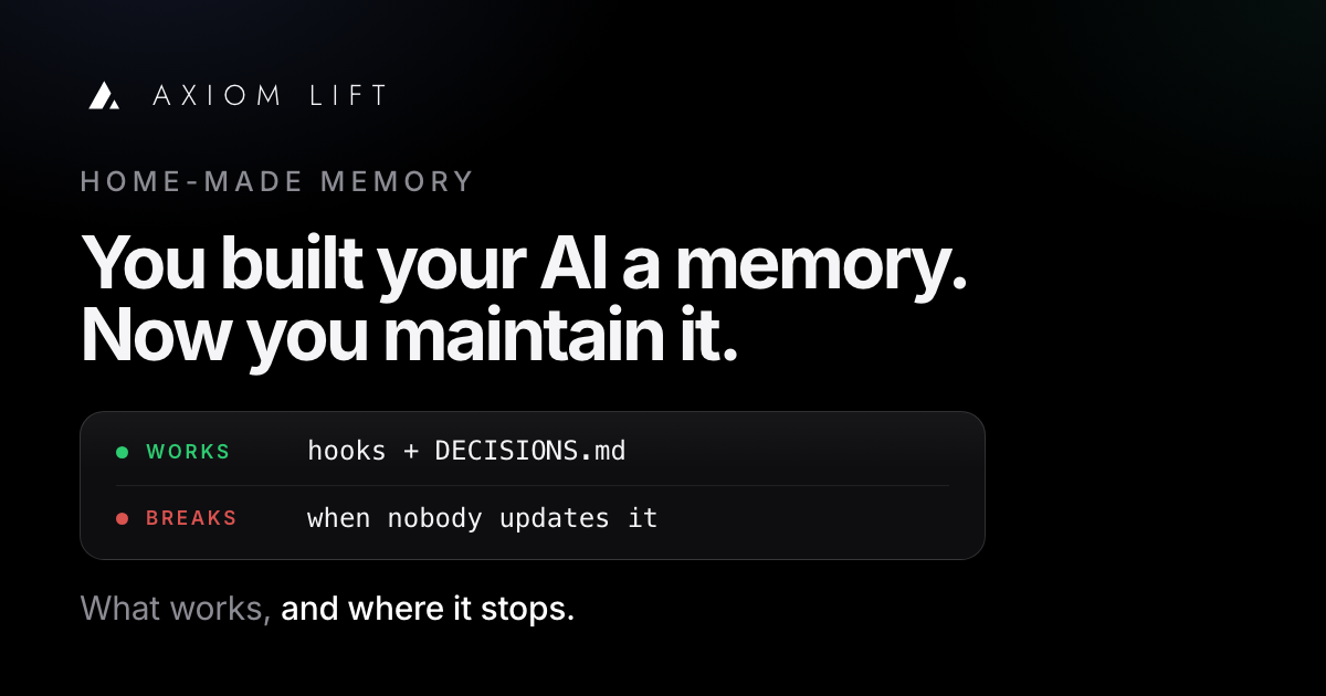 A home-made memory stack of hooks, files and a store, with the points where it breaks marked